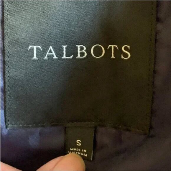 Talbots Navy Blue Quilted Puffer Vest Side Ribbed Stretch Zippered front Size S - Picture 7 of 9